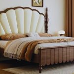Elegant Scalloped Headboard Bed with upholstered design by RS Woodworking