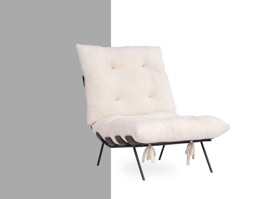 Cream Cushioned Accent Chair