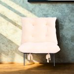 Cream Cushioned Accent Chair with plush seat and backrest by RS Woodworking