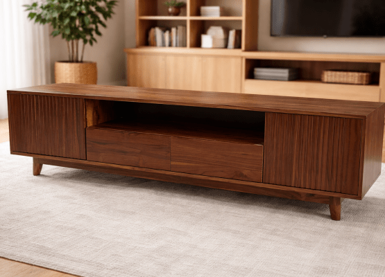 modern solid wood TV unit