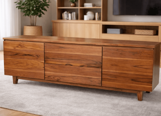 modern solid wood sideboard TV unit