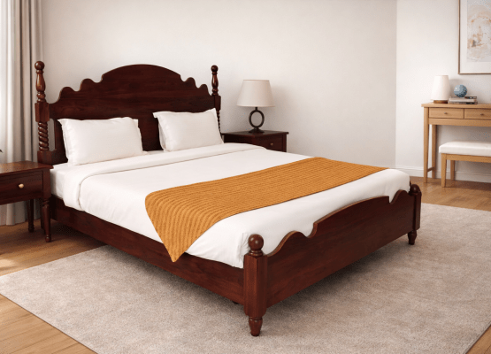 Classic Wooden Double Bed – Durable & Stylish