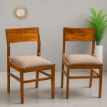 Luxury solid wood dining chairs with premium upholstered seating and rich hardwood finish
