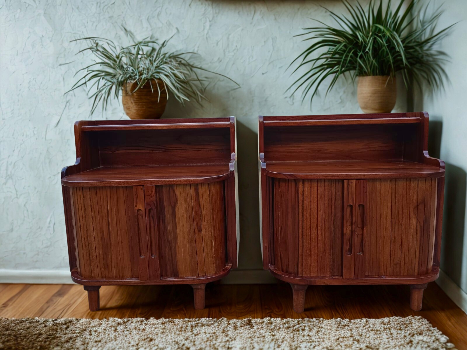 Pair of Mid-Century Wooden Bedside Cabinets