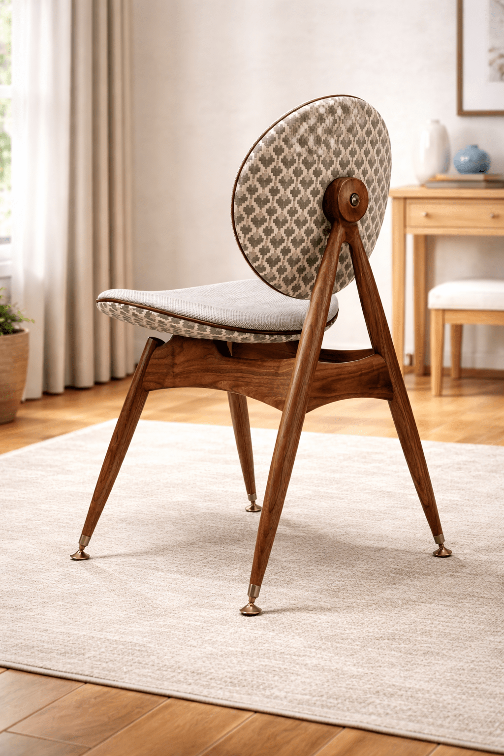 Mid Century Modern Wooden Accent Chair