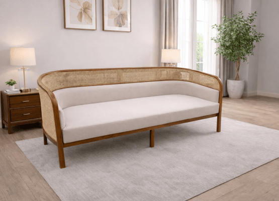 Mid-Century Modern Cane Sofa
